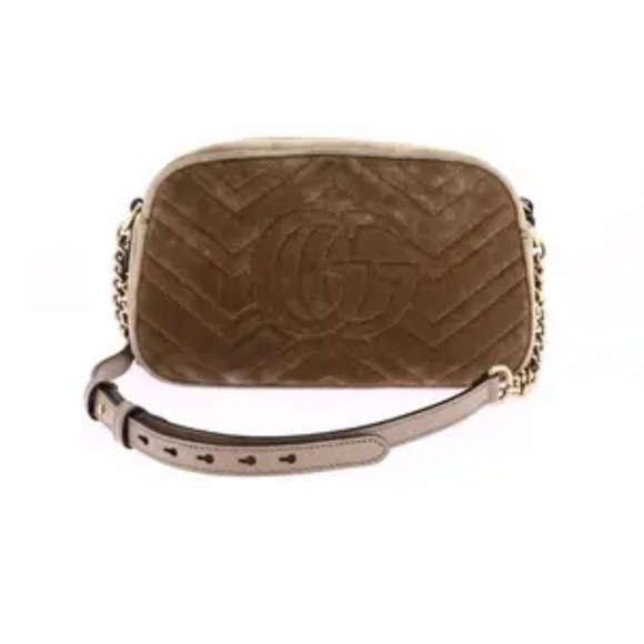 Gucci Marmont Velvet Crossbody Bag - Brown - Picture 2 of 10